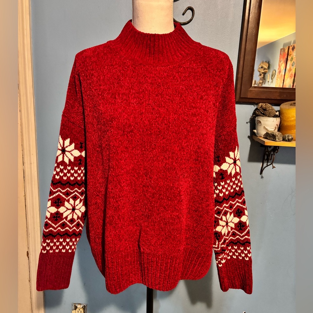 Christian Siriano, Chenille, Mock Neck, Sweater
